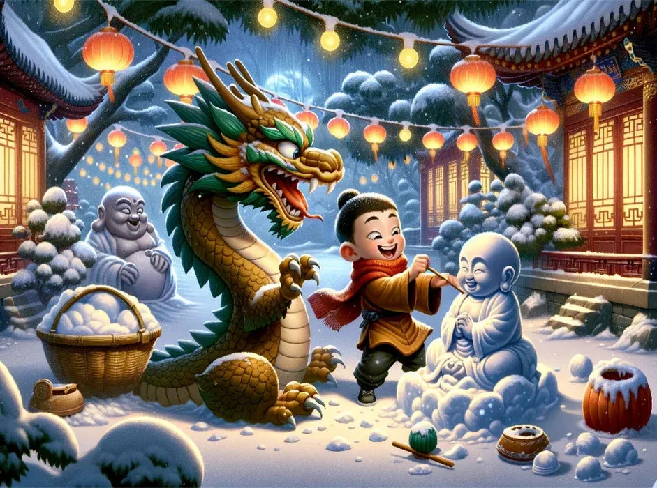 Winter Laughter In The Snow Covered